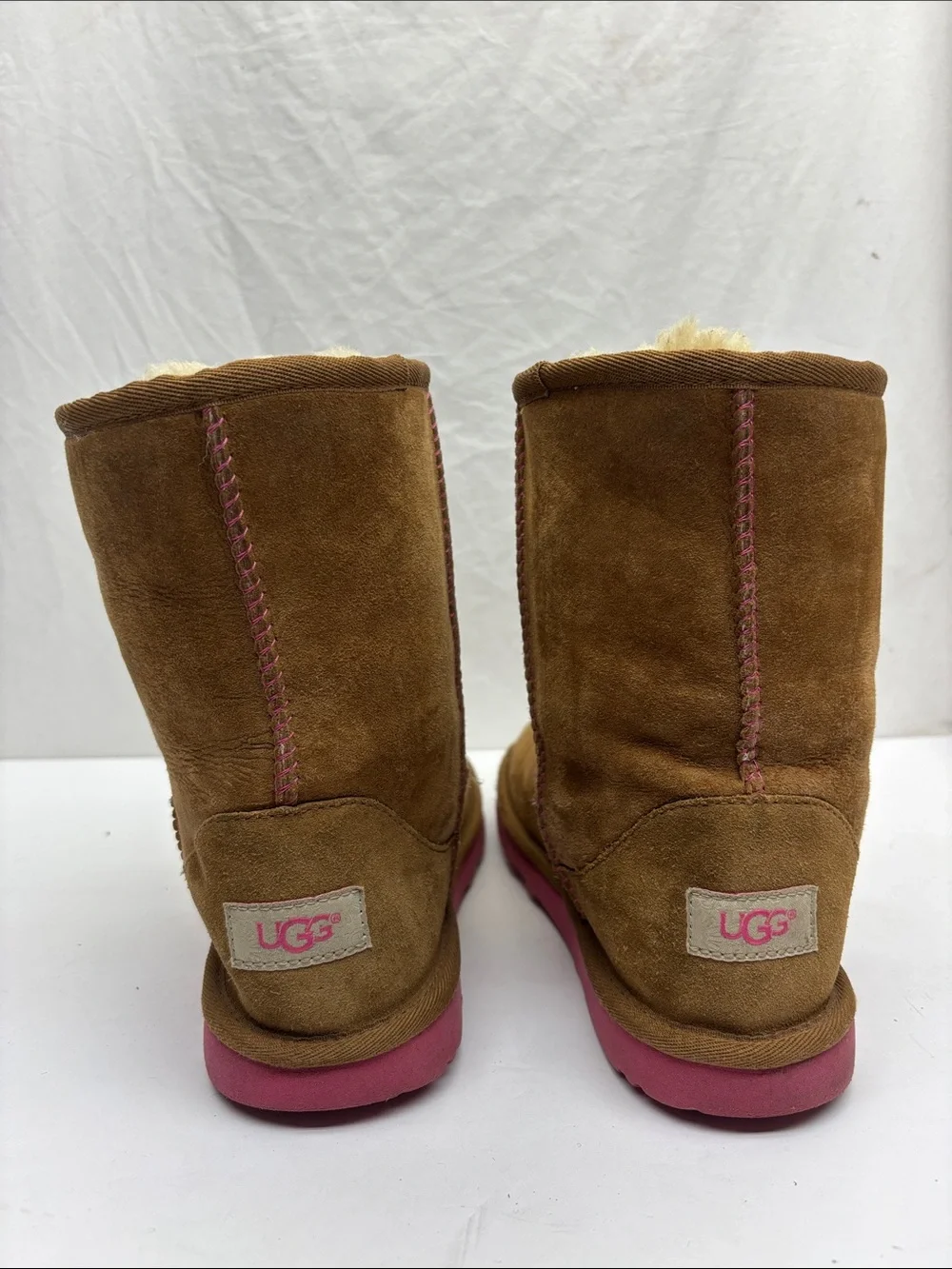 UGG Winter Boots in Tang with Pink Sole, SZ 8 women’s, box 5